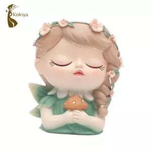 Cô Gái Đầu Trồng Nồi Tượng Cô Gái Lọ Hoa Cho Kệ Sách Để Bàn Văn Phòng