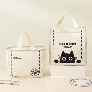 Túi đựng đồ ăn trưa dung tích lớn Hộp cơm trưa cách nhiệt dành cho học sinh Bữa trưa Bento Lá nhôm chống thấm nước dày Công nhân văn phòng Túi gạo dung tích lớn có túi Tote gạo
