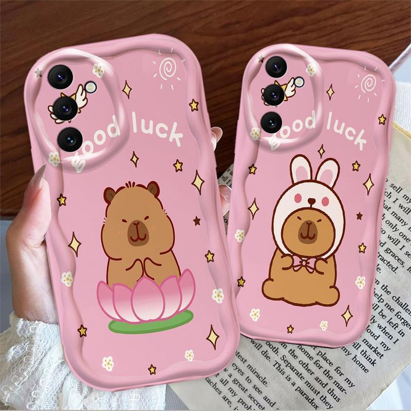 Thích Hợp Cho Samsung A04S A05S A13 5G A14 A15 A16 A17 A25 A35 A55 A56 Phụ Kiện Kem 3D Mềm Capybara TPU Vỏ Điện Thoại Chống Sốc