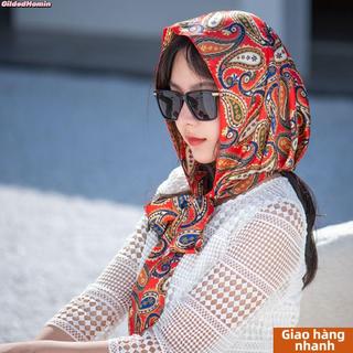 [VN Local] Turban Hồi giáo GILDEDHOMIN, Mũ Baotou mềm thoáng khí, Khăn trùm đầu chống nắng bằng lụa mô phỏng thời trang dành cho nữ