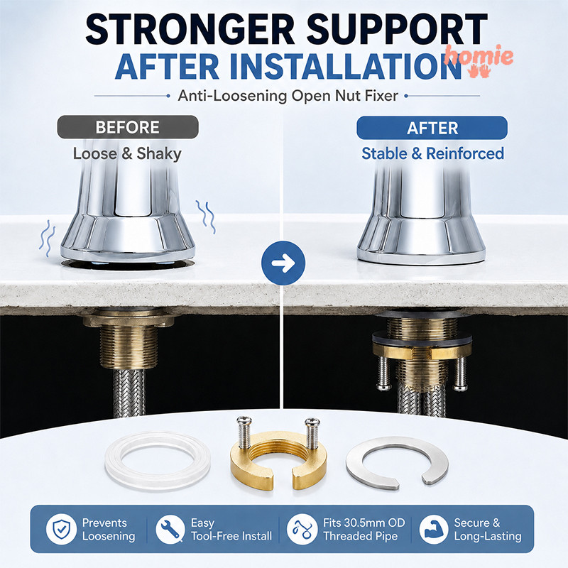 ✨Homie✨Bộ Đai Ốc Đệm Cao Su Cố Định Vòi Nóng Lạnh 31mm - Hợp Kim Nhôm Bền Nhẹ
