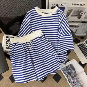 Bộ đồ ngắn tay mỏng mùa hè + quần Short phong cách Hàn Quốc Bộ đồ hai mảnh thể thao thông thường dáng rộng phù hợp