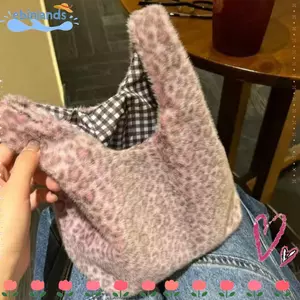 Túi xách nữ EBINLANDS, Túi đeo tay Mini công suất lớn in họa tiết da báo, Túi đựng mỹ phẩm di động màu hồng sang trọng đi lại