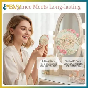 BVY Kim Loại Gương Mỹ Phẩm 1 Chiếc Di Động Họa Tiết Hoa Gương Trang Điểm Chim Cho Túi Xách Ví Du Lịch Sử Dụng.