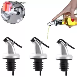 GAVESTO 1 / 3 / 5 Cái Máy Phun Dầu Ô Liu, Niêm Phong Tốt Có Khóa Nút Chặn Chai Dầu, Dụng Cụ Thanh Bếp Thiết Kế Báo Chí Cao Su Silicon Cắm Chống Rò Rỉ