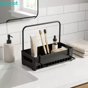 Giá để đồ bồn rửa FUHUIOT, Giá thoát nước đa chức năng có thể tháo rời, Giá đỡ miếng bọt biển nhỏ gọn Khay đựng bồn rửa nhà bếp Tổ chức hộ gia đình