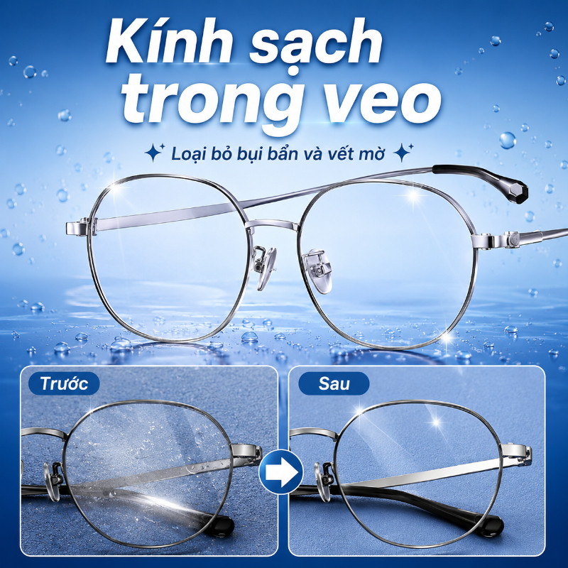 Máy Rửa Kính Siêu Âm Mini Đa Năng – Làm Sạch Kính Mắt, Trang Sức, Đồng Hồ, Khử Khuẩn Hiệu Quả Tần Số Cao