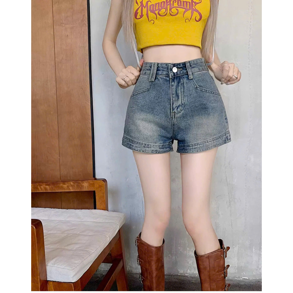 Quần Short Jean Bigsize Nữ 55-90kg Cạp Cao Màu Xanh Hot Trend 2026, Quần Đùi Sooc Nữ Đi Chơi MS1088