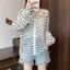 Mùa Hè 2026 Phong Cách Mới Mỏng Hơi Trong Suốt Thường Ngày Tương Phản Màu Sọc Rời Cardigan Chống Nắng Áo Có Mũ Trùm Đầu Nữ