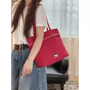 Phong Cách Hàn Quốc Văn Học Đi Lại Thêu Cô Gái Đi Làm Túi Vải Đeo Vai Hàng Ngày Thường Ngày Phù Hợp Với Học Sinh Túi Tote Di Động