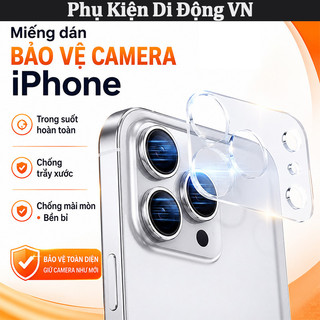 Kính bảo vệ camera iPhone 9H full keo trong suốt cho iPhone 17 16 15 14 13 12 11 Series