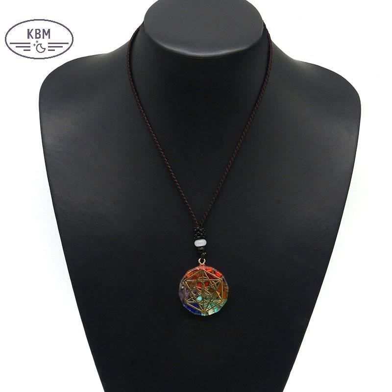KBM Máy Phát Điện Năng Lượng Bùa 7 Luân Xa Mặt Dây Chuyền Nelace Orgonite Thiền Cân Bằng Emf Bảo Vệ Ne Dây Xích Trang Sức FSSG