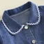 1-6 Tuổi Trẻ Em Bé Gái Mùa Thu Áo Khoác Denim Có Túi Sò Viền Thường Ngày Nút Xuống Búp Bê Cổ Áo Dài Tay