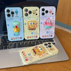Vỏ điện thoại iPhone búp bê Spongebob ba chiều siêu dễ thương Vỏ cao su mềm iP - 11/12/13/14/15/16/17/Plus/Air/Pro/Max