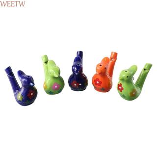WEETW Gốm Nước Chim Còi Có Dây Buộc Dễ Thương Thời Gian Tắm Gốm Vẽ Tay Nhạc Cụ Học Tập Sớm Nhạc Cụ Đồ Chơi
