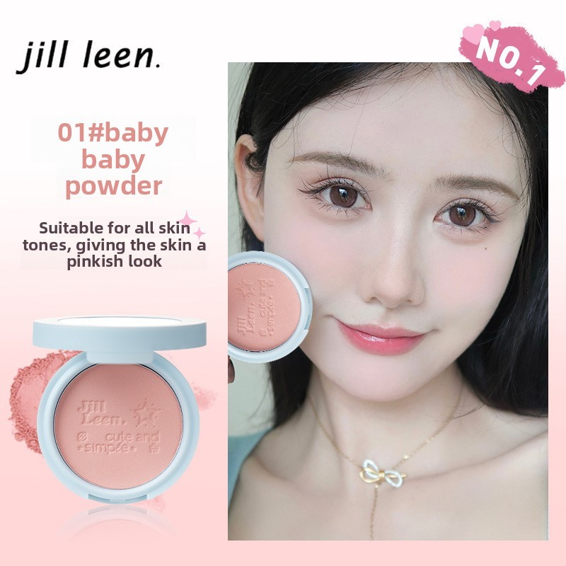 Phấn má JILL LEEN (Mới) - 【Nhiều màu】 đơn sắc, chất lì nhẹ, đa năng, màu đào & tím tôn da, trang điểm tự nhiên