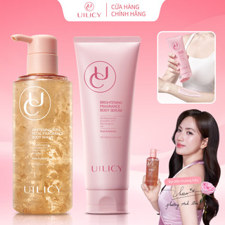 Bộ Sữa Tắm Cánh Hoa Và Tinh Chất Cơ Thể UILICY 300ml+200ml Dưỡng Sáng Chuyên Sâu, Dưỡng Ẩm Dịu Nhẹ, Lưu Hương Lâu Dài
