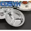 <cosyh>304 Stainless Steel Round Compartment Plate Food Tray with Spoon Fork for school