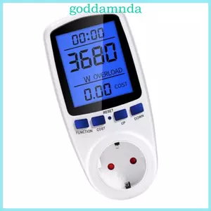 Máy đo công suất màn hình LCD kỹ thuật số GODD Wattmeter 220V Đèn nền Tiêu thụ điện