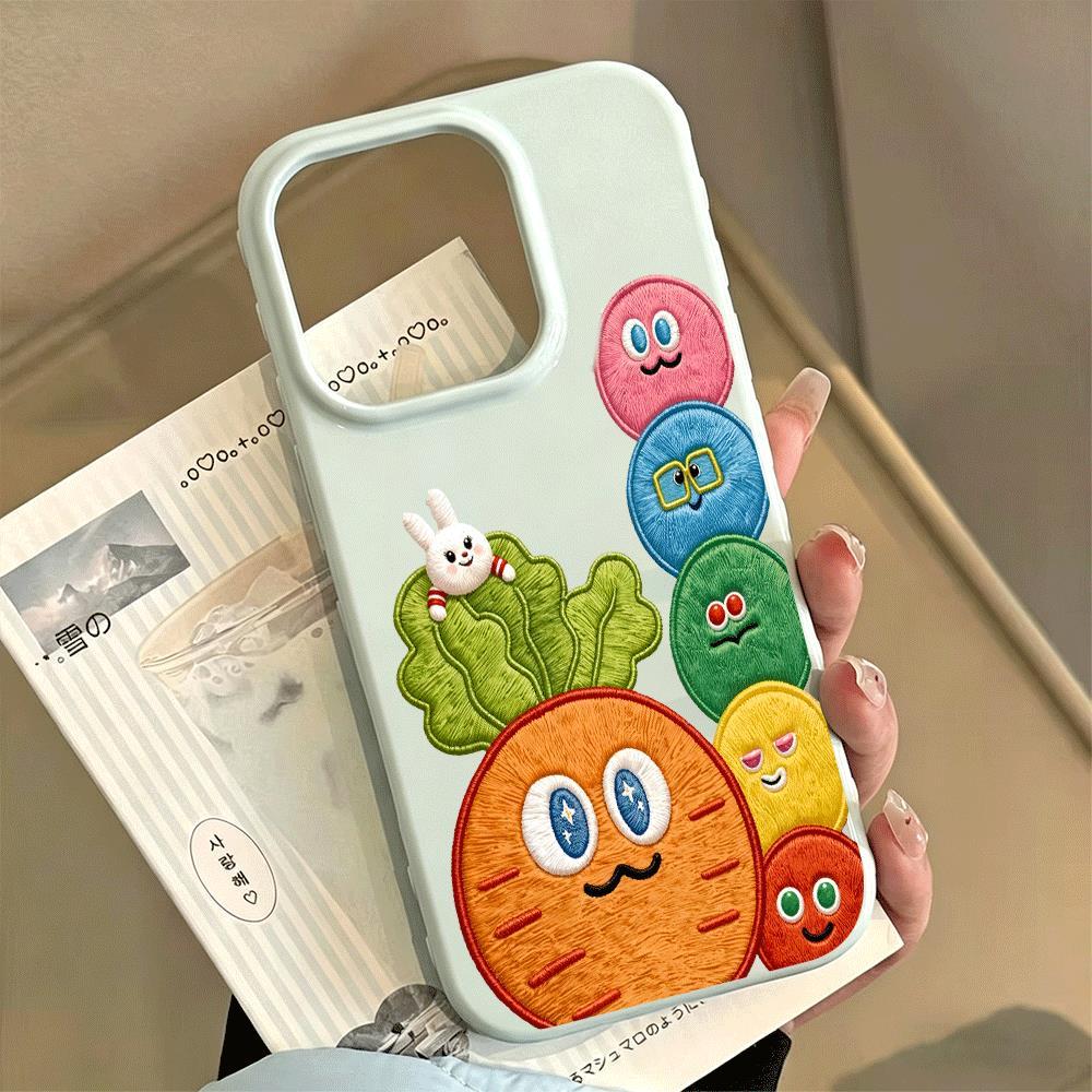 Vẽ củ cải mềm dễ thương cho trường hợp iPhone 17promax 161514plus 3 trong 1 bezel 1311211