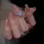 sel Bướm Dây Xích Nhẫn Nữ Bé Gái Sáng Bóng Kim Cương Giả Zircon Nhiều Lớp Mở Nhẫn Bộ Punk Trang Sức Thời Trang [Mina]