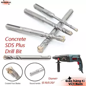 NORDICLLIFE 1 Mũi khoan bê tông SDS Plus, 4 mũi cắt Cross Tips Mũi khoan búa điện, 4 / 5 / 5.5 / 6 / 8 / 10 / 12mm Công cụ điện tay chân tròn Khối gạch tường