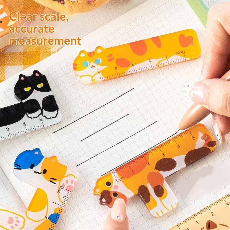 PNPIA- Thước Mini 5cm Hoạt Hình Dễ Thương Chó Mèo Động Vật Mặt Dây Chuyền Dụng Cụ Đo Nhỏ Cho Học Sinh Văn Phòng Phẩm Quà Tặng Trường Học
