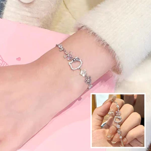 Vòng tay zircon sáng bóng, thiết kế thời thượng theo phong cách mèo