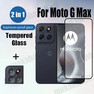 Bảo vệ màn hình kính cường lực 2 trong 1 Moto G Max cho Motorola G06 G56 G75 G35 G15 4G 5G Phim bảo vệ kính + Phim ống kính máy ảnh