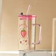 Thủy Tinh Vuông Cốc Nước Ống Hút Dây Chịu Nhiệt Cốc Trà Trái Cây Borosilicate Có Nắp Có Tay Cầm