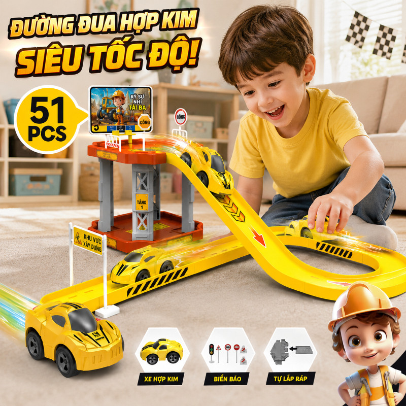 Đồ Chơi đường Ray Xe Công Trình – Nuôi Dưỡng Tư Duy Cho Trẻ, Chất Liệu Bền, đồ Chơi Phát Triển Trí Tuệ Toàn Diện