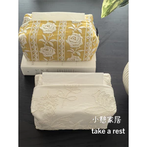 Hộp Đựng Khăn Giấy Vải Lanh Cotton Thêu Hộp Đựng Khăn Giấy Pháp Mới Trung Quốc Thêu Khăn Giấy Túi Đựng Giấy Hộp Bảo Quản