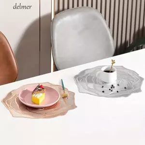 DELMER Hoa Hồng Placemats, Thảm Cách Nhiệt Có Thể Tái Sử Dụng Chống Trơn Trượt, Trang Trí Nhà Cửa Rỗng Thiết Kế Tròn Hoàn Hảo Bộ Đồ Ăn Miếng Lót Để Bàn Bảo Vệ