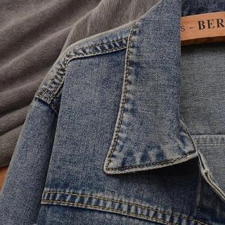 [Giảm giá trong thời gian có hạn] Áo khoác nữ Denim ngắn kiểu cổ điển kiểu Mỹ Túi lớn dáng rộng phù hợp cho mọi trận đấu Áo khoác thông thường