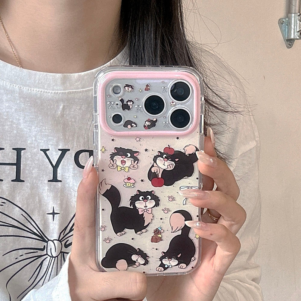 Ốp Lưng Cứng Tương Thích Với iPhone 13 14 14Pro 14ProMax 15 15Pro 15ProMax 16 16Pro 16ProMax 17 17Pro 17ProMax Lucifer Cat Pattern Case