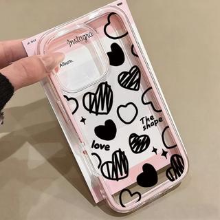 Tình yêu đen trắng cho trường hợp iPhone 17promax 161514plus 3 trong 1 bezel 131211pro
