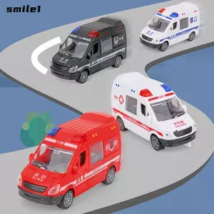 SMILE Đồ chơi ô tô quán tính Mở cửa lót ly Không cần pin Cảnh sát Xe cứu hỏa Xe cứu thương