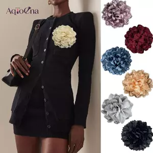 AqToCna 10cm Vải Thời Trang Hoa Camellia Trâm Cài Cho Nữ Quần Áo Trang Sức Dự Tiệc Phụ Kiện AqToCna
