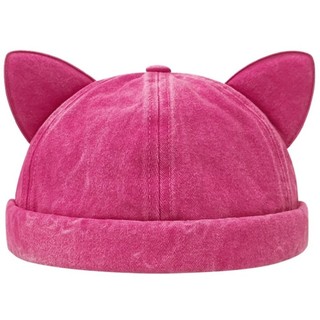 Mũ trùm đầu tai mèo NOOKSTORY, Mũ không vành cũ giặt thoáng khí, Mũ beanie màu trơn Unisex có thể điều chỉnh dễ thương Mũ beanie nam giới