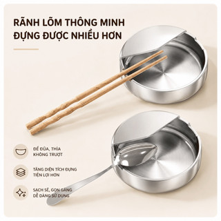 Giá Đỡ Muôi Vá Inox 304 Cao Cấp Chống Gỉ, Khay Gác Đũa Thìa Nhà Bếp Tiện Lợi Giữ Sạch Mặt Bếp