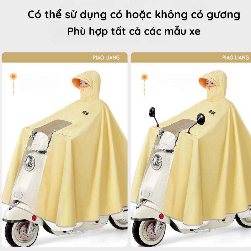 Áo Mưa Xe Máy HomeMate Loại Dày Cỡ Lớn, Áo Mưa Chùm Toàn Thân Chống Thấm Có Kính Che Mưa Cho Xe Ga Xe Điện