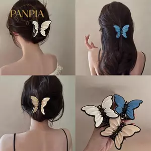 PNPIA- Acrylic Bướm Tóc Lấy Kẹp Thiết Kế Ngọt Ngào Tính Khí Cá Mập Kẹp Tóc Phụ Kiện Tóc
