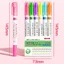 BEABOUT 6 cái / bộ Bút highlighter, Bút đánh dấu đường cong trang trí hai đầu, Đầu con lăn viết mượt mà Hình đường hoa Hình đường cong lót sinh viên