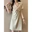 Đầm mm béo cỡ lớn mùa hè Phong cách Trung Quốc mới cải tiến Vỏ sườn xám bụng Ôm hơn Váy trung dài