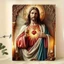 CIFbuy Christian Sacred Heart Trang trí nghệ thuật treo tường, sẵn sàng treo cho Giáng sinh