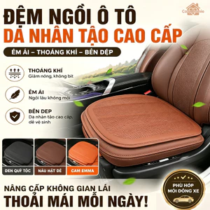 Đệm ghế ô tô da giả thoáng khí không trượt dễ lau sạch chống bẩn kháng mòn lót ghế xe hơi nhiều màu sắc