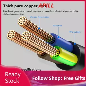 Apill Cáp nối dài 100‑250V EU Plug Power 2.5A Vỏ ngoài PVC cho văn phòng