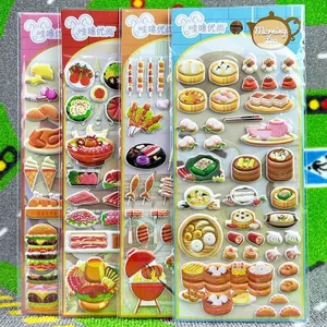 Nhà Chơi Dán Bé Trai Bé Gái Nhà Bếp Thực Phẩm Bong Bóng Dán Thực Phẩm Thịt Nướng Miếng Dán Burger Khoai Tây Stereo Dán 5.28