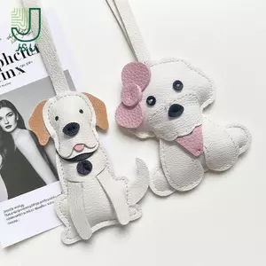 Mới Dễ Thương Bichon Frise Labrador Retriever Dog Charms Dễ Thương DIY Dây Da Túi Đựng Chó Quyến Rũ