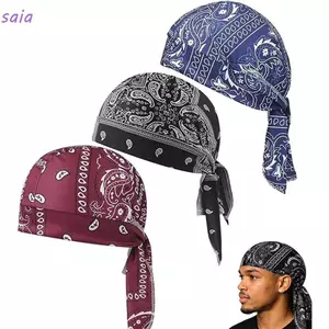 SAIA Hijab Mũ, Khăn trùm đầu Bandana có thể điều chỉnh khô nhanh, Paisley In thun thoải mái Mũ Bandana thể thao